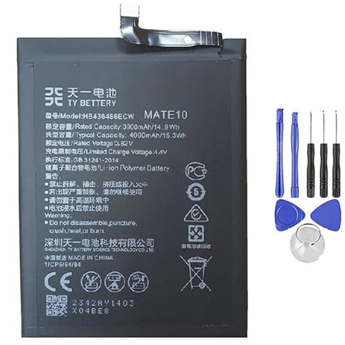 Audiosystem BATTERIA PER HUAWEI P20 PRO/MATE 20 HMA-L29 HB436486ECW CLT-L09 L29m,INCLUSO KIT MONTAGGIO BATTERIA