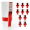 Lot de 10 gobelets en carton blanc avec croix de St Georges Rouge Accessoire parfait pour la Saint George et la Coupe du Monde