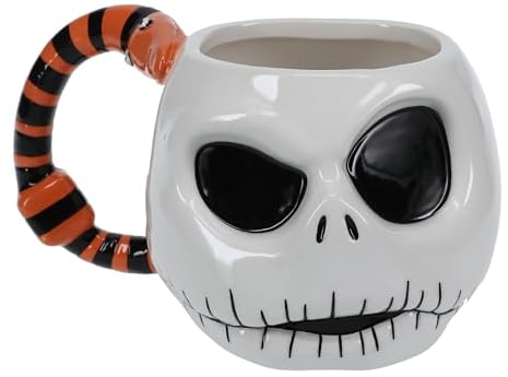 Jack Skellington Nightmare Before Christmas Tasse - Offiziell lizenziertes Disney Merchandise, Sammelbecher, Geschenk für Weihnachten oder Halloween, 400 ml (13 Fl Oz)
