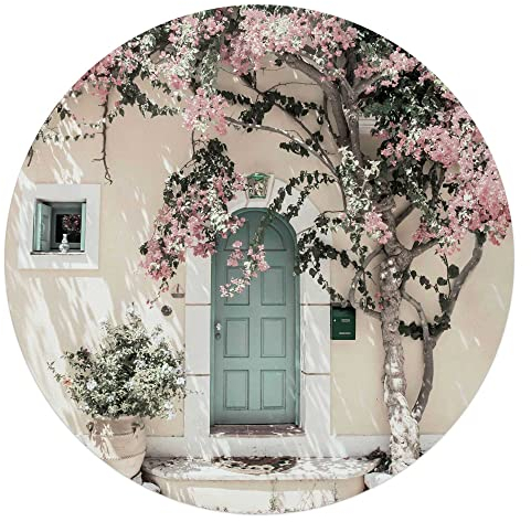 REINDERS Glasbild, Griechenland, Wohnzimmer, Poster, Wanddeko, Glasbilder, Glas, Beige, Ø 70cm