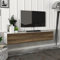 [en.casa] Fernsehschrank Toivakka mit 2 Staufächern Lowboard 135x31x25cm Hängeboard schwebend Weiß/Walnuss