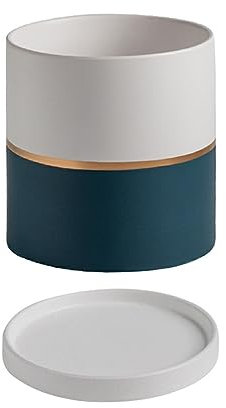 WUUISDNX Innovative Keramik Blumentopf Gärten Schönheit mit Leichtigkeit Keramik Blumentöpfe Keramik Keramik Pflanzgefäß für drinnen und draußen, Dunkelblau, 14 * 14