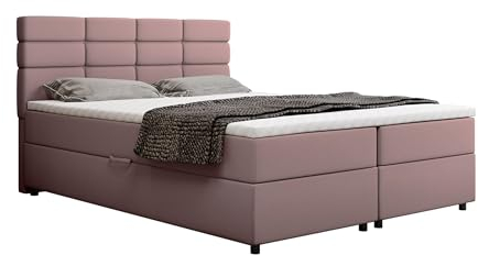 Reve Boxspringbett 160 x 200 cm Doppelbett mit hochwertiger Bonell-Matratze und Topper, Polsterbett mit Bettkasten, Schlafzimmer, Bequem, Modern, Stilvoll