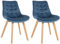 CLP Lot de 2 chaises Brook Velours I Chaise de Salle à Manger avec Structure en Bois I Chaise de Cuisine avec Assise, Couleur:Bleu