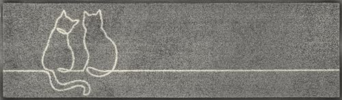 wash+dry Fußmatte, Lovetails 35x120cm, innen und außen, waschbar, grau