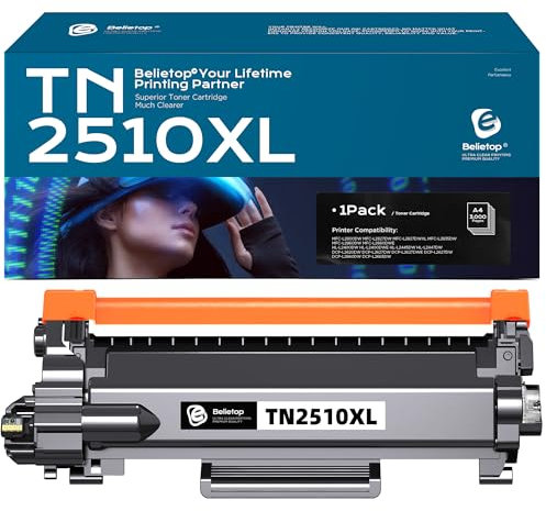 belietop TN-2510XL Schwarzer Toner Kompatibel für Brother TN2510XL Tonerkartusche für MFC-L2860DW MFC-L2800DW DCP-L2660DW DCP-L2620DW HL-L2445DW HL-L2400DW HL-L2400DWE Laserdrucker (1 SCHWARZ)