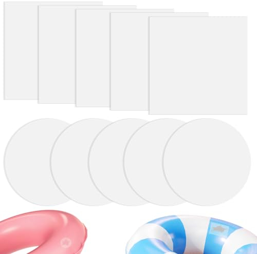 10Pcs Inflatable Patch Repair Kit, Air Mattress Patch Kit Heavy Duty Air Mattress Patch Waterproof, Self-Adhesive Air Mattress Repair Kit Bounce House Patch Kit for Pool Inflatable Toys Swimming Ring