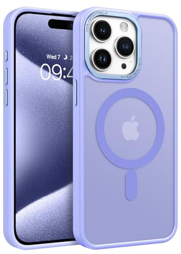 GaoBao Strong Magnetic for iPhone 15 Pro Max Case, Fashion Slim 15 Pro Max Case [Compatible with MagSafe] Shockproof Translucent Matte Protective Cases Cover for iPhone 15 Pro Max 6.7 2023, Purple