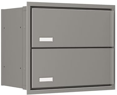 Briefkasten, Einbaubriefkasten Stockholm for Two in Grau - Bravios