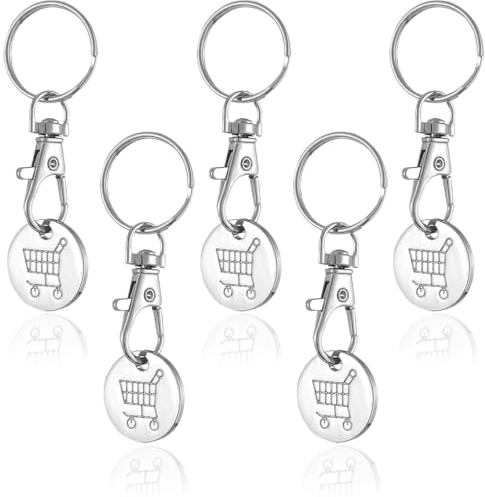 BDEPSTR 5 Stück Einkaufswagenchip, Einkaufswagenfreigabe, Einkaufswagenentriegelung, Einkaufswagenchip mit Wanderschnallenhaken