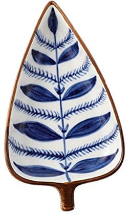 Mikinona Leaf Shape Mini Saucer Ceramic Appetizer Plates Hand-Painted Japanese Style Seasoning Sauce Dish Household and Restaurant Tableware