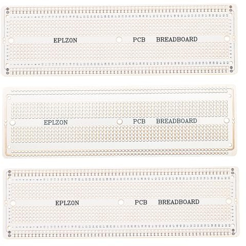 EPLZON 3Stück 6.8x2.05 Breadboard Lötbar Prototyp PCB Board Kit für Elektronik Projekte Kompatibel für DIY Lötkreise Projekte Prototyp Board,weiß
