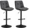 VASAGLE Barhocker 2er Set, Barstühle höhenverstellbar, drehbare Küchenhocker, mit Rückenlehne und Fußstütze, Esszimmer, Theke, Stahl, schiefergrau LJB195G02