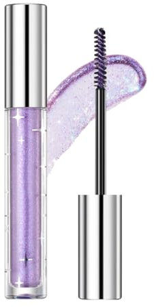 Vawolecy mascara colorato per ciglia, mascara glitter diamante colorato, ciglia arricciate di lunga durata scintillante lucido
