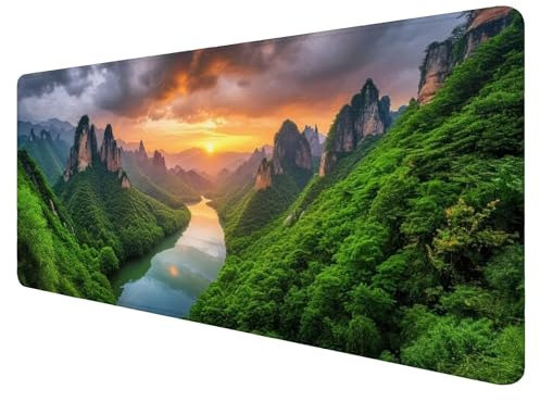 Lago Tappetino Mouse XXL 1600x800x3mm Tappetino Mouse Gaming Montagna Base Gomma Mouse Tastiera Pad Confortevole Lavabile Antiscivolo Sottomano Scrivania per Computer PC e Laptop Ufficio J129