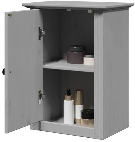Brokky Bad-Wandschrank Badezimmer HäNgeschrank Wandschrank HäNgend Badschrank BODO Grau 44x30x60 cm