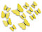FuninCrea 24 adesivi da parete con farfalla 3D, impermeabili, simulazione a farfalla, frigorifero, magnetici con nastro adesivo, decorazione da parete per camera da letto (giallo)