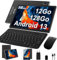 JUEDUR 2025 Newest 10 inch Android 13 Tablet, 12GB+128GB 512GB TF, Octa-Core Processor, Face ID, 5G WiFi, 8000mAh Batterie, 800 * 1280 HD, 8MP + 5MP, BT 5.0, Tablet with Keyboard, Mouse, Case - Black