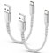 Short USB C Charger Cabel[0.15M, 2Pack], Nylon 15CM USB A to USB C Cord 3A Fast Charging Type C Cabel for Samsung S24/ S23/ S22/ S21, iPhone 16/15 Pro Max, Huawei, Pixel