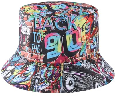 MILAKOO Fischerhüte Bucket Hat Retro 80er 90er Jahre Stil Modische Fischerhut Unisex Reversibel Anglerhut Doppelseitig Sonnenhut