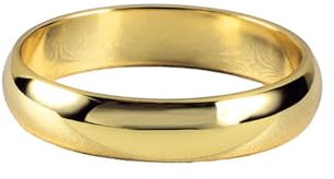 Bishilin Eheringe 585er Gold, Trauring Damen Einzeln ohne Stein Hochglanzpoliert Bandring Verlobungsringe Hochzeit Ringe Frauen Gr.55 (17.5)