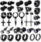 JSTHHTT 15 Paires Boucles d'Oreilles Homme, Pendantes Croix pour homme, Piercing Cartilage Boucles d'Oreilles Noires