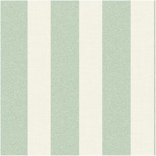 YöL Textured Stripe Green Wallpaper - Paste The Paper - 10.05m x 53cm Roll - Washable Peelable Easy to Hang - Contemporary Versatile Sophisticated - Modern Geometric - Bedroom Kids Room
