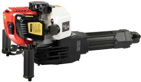 Abbruchhammer Benzin 52CC 1900W Stemmhammer, Demolition Hammer mit 1500BPM und 20-55J Schlagenergie, Tragbarer Meißelhammer für Beton und Fels, Inklusive Punkt- und Flachmeißel