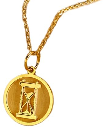 LKBEADS Halskette aus 925er-Sterlingsilber, 24 mm, 45,7 cm lange Kette, Sanduhr-Halskette, Sanduhr-Anhänger, zierlicher Sanduhr-Schmuck, Sanduhr, Geburtstag, vergoldet, handgefertigter Schmuck, LKGP