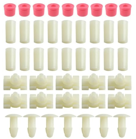 Getdoublerich 52 tlg Türdichtung Zierleisten Clip Set für Mercedes W123 Kunststoff Ösen und Klemmen für vorne hinten links rechts Dichtungen