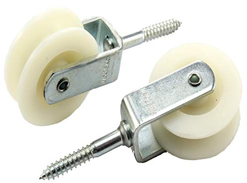 5 Umlenkrollen Vogelrollen Seilrollen 50mm mit Holzgewinde