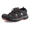 GRITION Trekkingsandalen Herren Geschlossene Zehe Herren Wandern Sandalen Mesh & PU Oberen Verstellbaren Fersenriemen für Sport und Outdoor Wanderschuhe für Sommer (43 EU / 27.87cm, Schwarz/Orange)