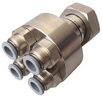 HoWaTech Metall Verteiler mit Verschraubung 3/4' | Anschlüsse für alle 8mm Warmwasser Fußbodenheizungen, Anschluß:4-fach