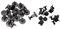 20 piezas tuercas de cabeza plana roscadas de latón negro remaches de uñas tornillos DIY suministros de decoración artesanal de cuero(8mm)