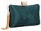 Zebrum Pochette de soirée de designer, sac à main de soirée, pochette de soirée pour portefeuille, porte-monnaie pour jeune femme - Vert - Grand pompon vert foncé élégant.,