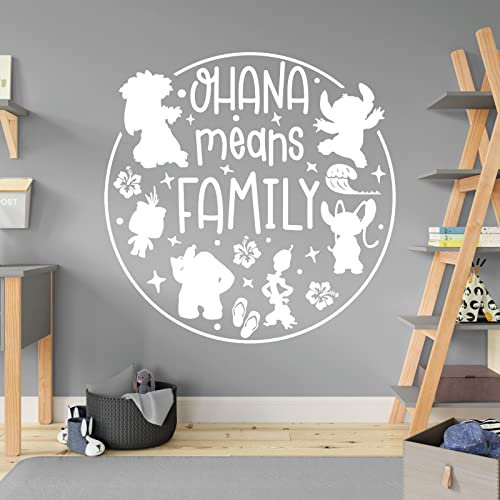 Ohana Means Family - Lilo and Stitch - Children Decal Wall Sticker [White]