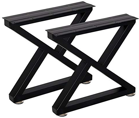 Lot de 2 pieds de table basse en métal 40,6 cm robustes en forme de Z pour bricolage moderne et industriel