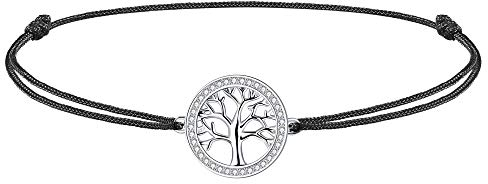 J.Endéar Fußkettchen lebensbaum Damen Mädchen Silber 925 mit Zirkonia, 37cm verstellbare Seil Fußkettchen Geschenk handmade