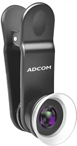 Adcom 12x/24x Macro Mobile Phone Camera Lens with Lens Hood - Compatible with All iPhone & Android Smartphones (Black)