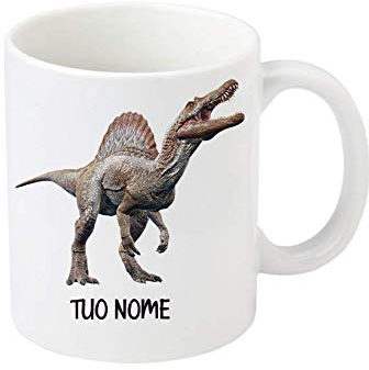 Little Flight Dinosauri Tazza in Ceramica per MICROONDE da 325 ML per Bevande Calde