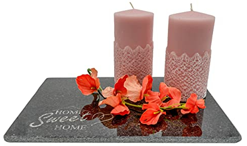 DiConcetto Schneidebrett aus Granit | Steinplatte | Granitplatte | Servierplatte (Granit Star Galaxy Home Sweet Home, 30 x 20 x 1)