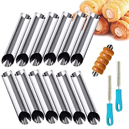 0℃ Outdoor 30 Stück Cannoli Backform, Edelstahl Horn Backform Cannoli Molds, DIY Horn Backen Formen Cannoli Rohre für Schraube Croissant für Kuchen Und Brot