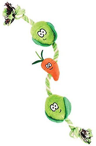 HOLLY ROBIN CHRISTMAS VEGGIE ROPE SQUEAKY PLUSH ROPE DOG PUPPY PLAY TOY 40 CM