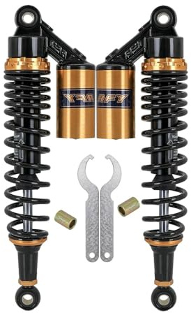 Hegeiisy 360mm Motorrad Stoßdämpfer Hinten Gas Federbein Universal ATV 2pcs | 7mm Feder,Universell für ATV, offroad, Quad, Dirt Bike. Max.Traglast 200kg/Paar, passend für CB750 CB1300 ZRX400 1200