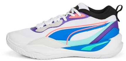 PUMA Playmaker PRO, Scarpe da Basket Unisex-Adulto, Bianco Team Viola, 45 EU