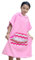 DiaryLook Kids Swimming Changing Robe with Hood, Beach Poncho Towel with Pockets Boys & Girls Quick Dry, Bath Robe Surfing Watersport Pink Stripes 10-13 Years