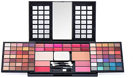 RoseFlower 88 Colori Palette di Ombretti Trucco -Palette di Occhi Makeup Eyeshadow Luccicanti e Opachi con Lucidalabbra, Fard, Cipria Pressata, Pennelli per Donna Kit Completo