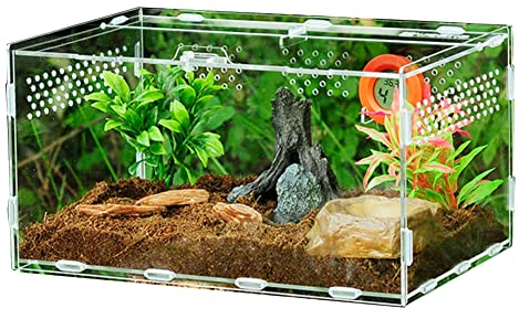 Nupaque Reptilien-Zuchtbox aus Acryl | Reptile Habitat Terrarium Climbing Pet Breeding Box | Haustierlebensraum für Geckos Wirbellose Eidechsen Skorpione