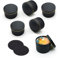 PFLYPF 6 vasos de vela, 2 posavasos de fieltro, 120 ml, recipientes vacíos, tarros de velas redondos para accesorios de fabricación de velas, almacenamiento de pequeñas joyas, etc. (negro)