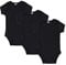 ROYAL ICON Short Sleeve Baby Bodysuits 0-3 months, 3-6 and 6-9 months–Pack of 3 Baby Vests 0-3 months Featuring Colorful Designs-Baby Grow Perfect for Newborn Boys and Girls (3 Pack Black, 3-6 Months)